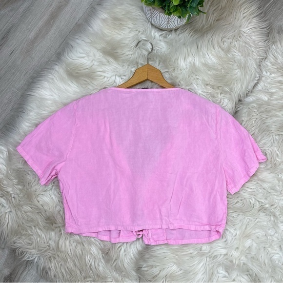 Zara Linen Blend Top With Bows - Picture 6 of 7